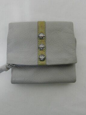 Brighton Nolita Leather small trifold wallet great change card compartment gray